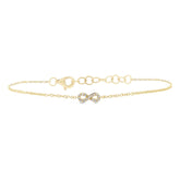 0.04ct 14k Yellow Gold Diamond Infinity Bracelet